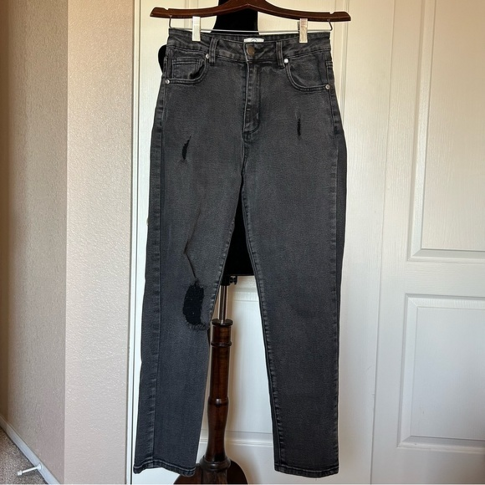 Cotton On 91 High 90s Black Distressed High Waisted Skinny‎ Jeans Size 6